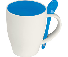 Tasse aus Porzellan mit Löffel, 250ml